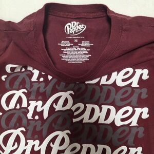 Lot of 2 Dr Pepper Graphic Tee Shirts Sizes M & XS - Official Licensed Soda